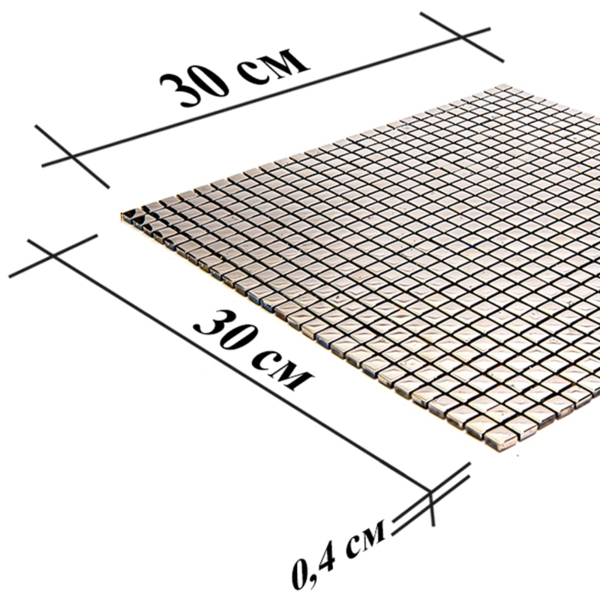 Фото Плитка стеклянная vidromar серебряный 30*30 vlm-04 mercury