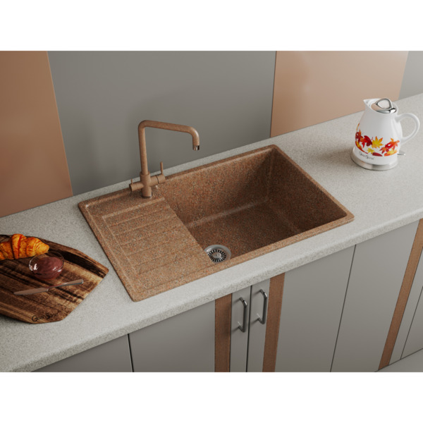 Фото Мойка кухонная мраморная greenstone 78x50 grs-78l-308 черный