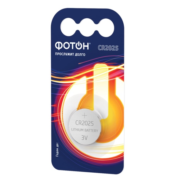 Фото Батарейка дисковая cr2025 фотон в блистере 1шт.