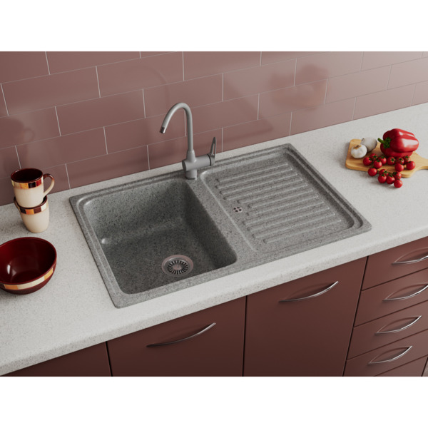 Фото Мойка кухонная мраморная greenstone 78x51 grs-78-328 бежевый