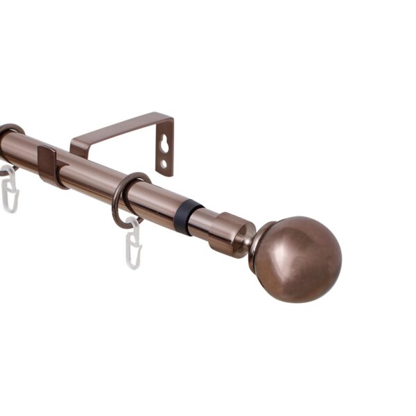 Фото Карниз телескоп эскар 16/19мм 160-320см однорядный коньяк, наконечник классика 3331161949550