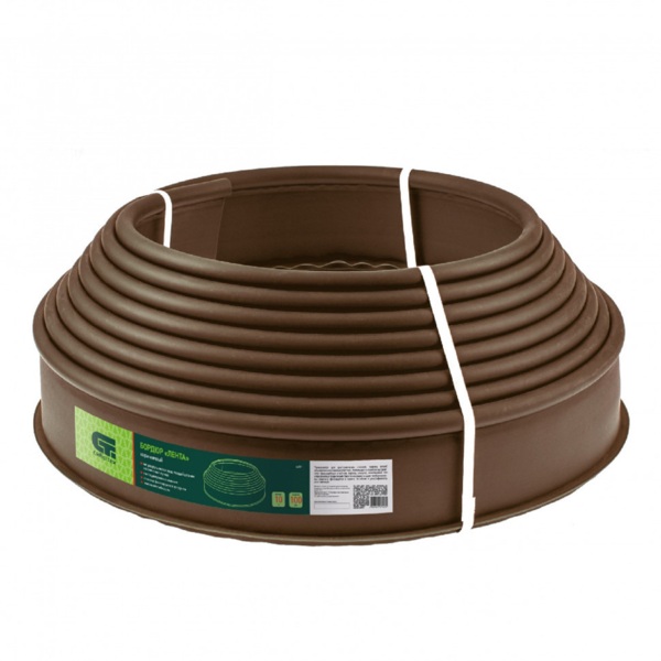 Фото Лента бордюрная 10х1000см коричневая