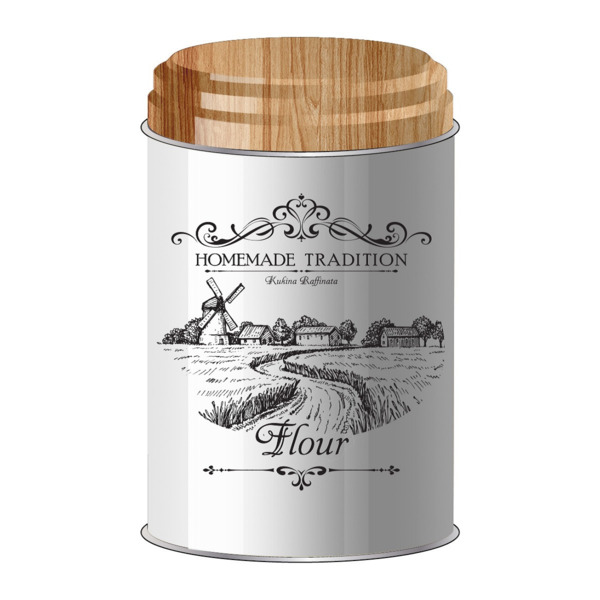 Банка для сыпучих продуктов 1,1л kukina raffinata крышка сферическая металл 101042