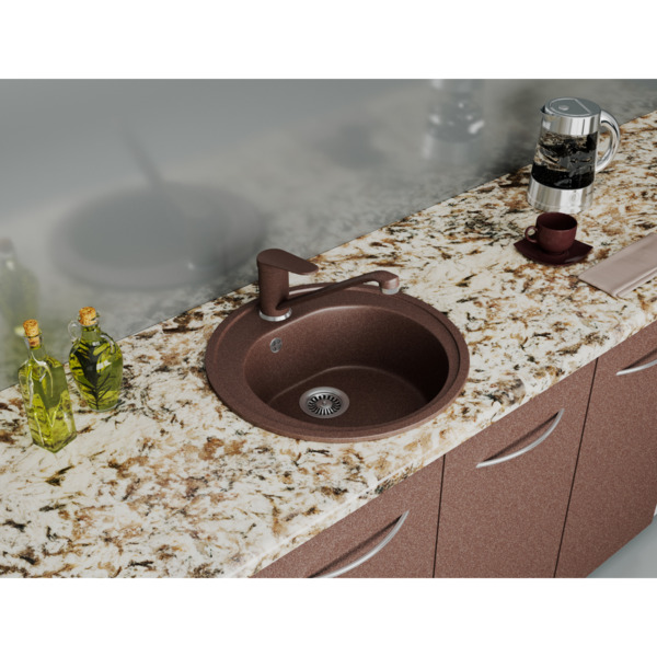 Фото Мойка кухонная мраморная greenstone 50,5x50,5 grs-08-302 песочный