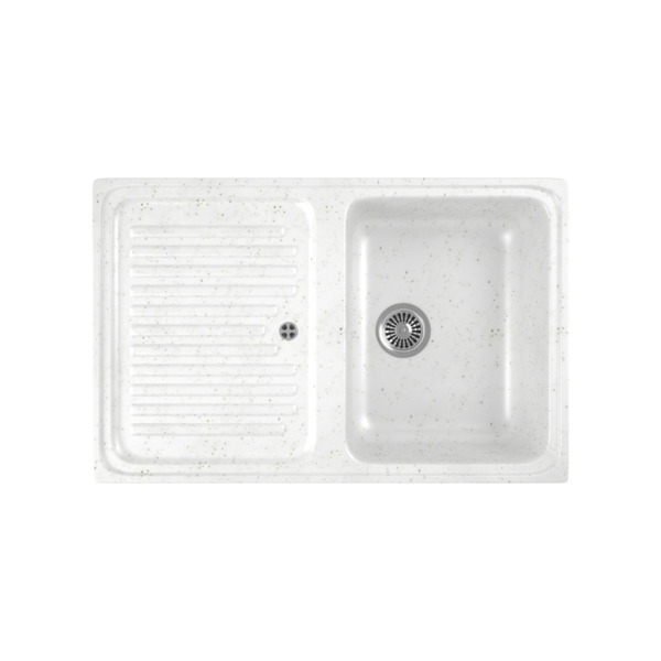 Фото Мойка кухонная мраморная greenstone 78x51 grs-78-331 белый