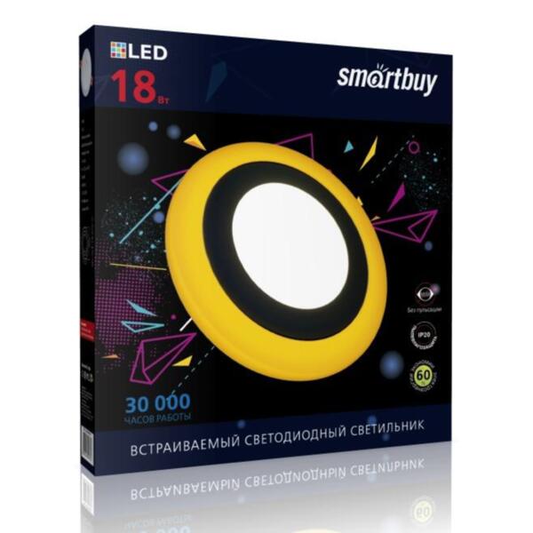 

светильник светодиодный smartbuy 18вт 220в 6500к 1440лм 245мм ip20 sbl-dlb-18-65k-o