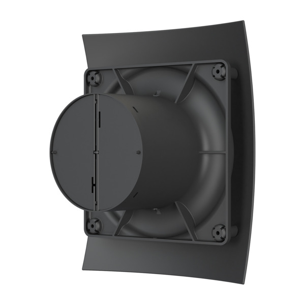 Фото Вентилятор вытяжной осевой накладной 100мм breeze 4c matt black, черный мат, с обр. клапаном, diciti