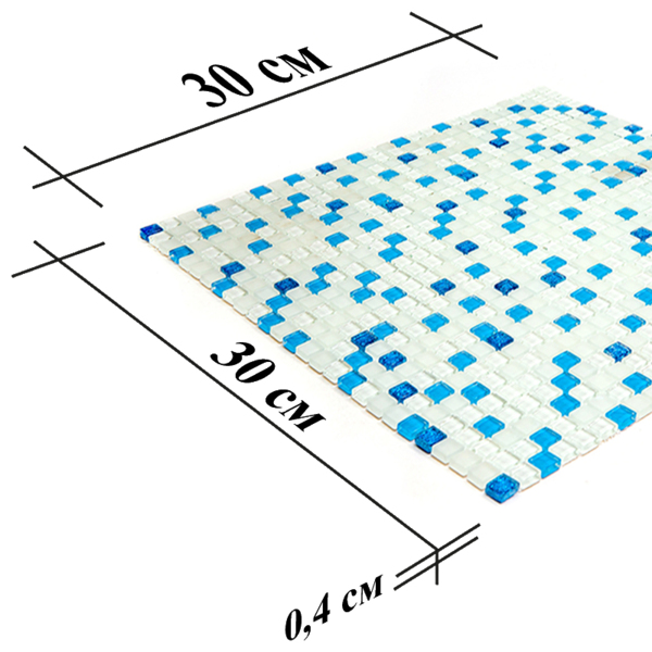 Фото Мозаика стеклянная 30*30 vidromar голубой vsk-06