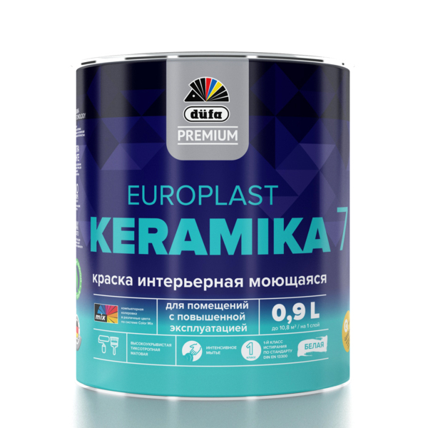 Краска dufa premium europlast keramika 7 интерьерная база a 0,9л