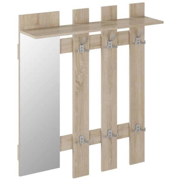 Фото Вешалка с крючками и зеркалом так-9 1000х270х1180 (дуб сонома)