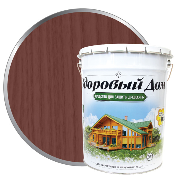 Фото Деревозащитное средство здоровый дом 20,0л махагон
