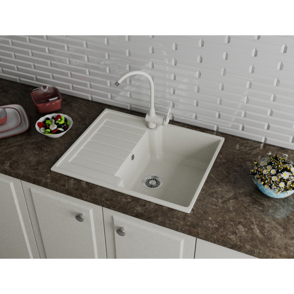 Фото Мойка кухонная мраморная greenstone 62x50 grs-13s-309 темно-серый