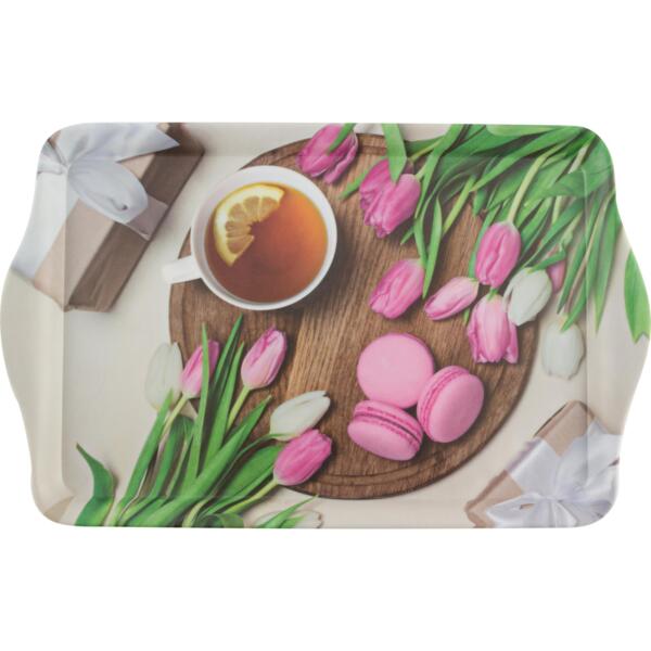 Фото Поднос сервировочный 38,5*24,5*2,8см fantasia mallony термостойкий пластик 008258