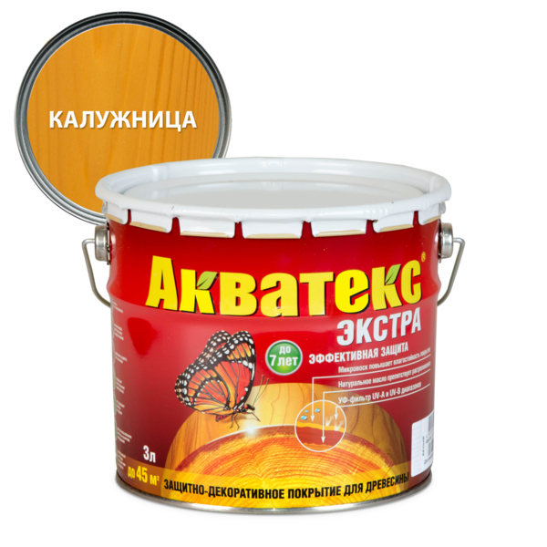 Фото Защитно-декоративное покрытие акватекс экстра калужица 3л