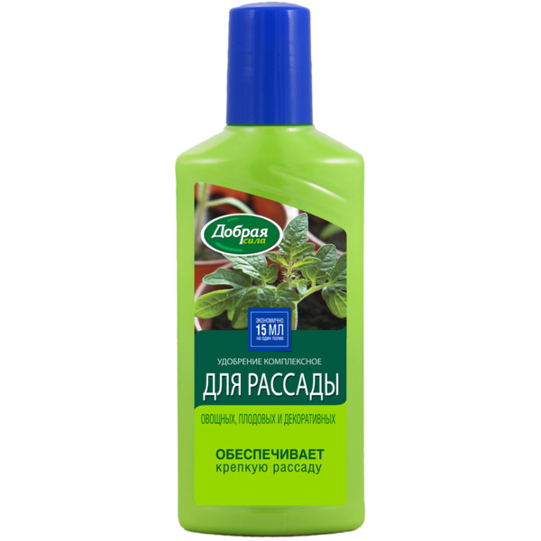 Фото Добрая сила жидкое органо-минеральное удобрение для рассады, флакон 250 мл/ 24