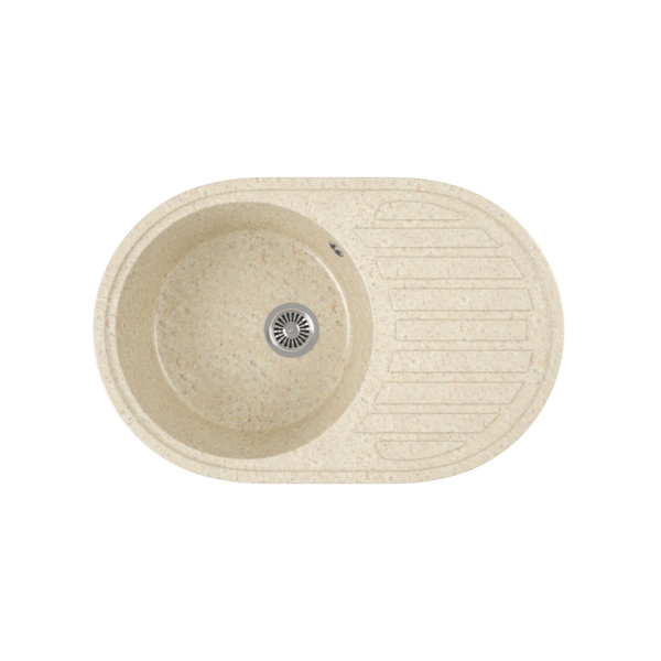 Фото Мойка кухонная мраморная greenstone 77x50 grs-18l-328 бежевый