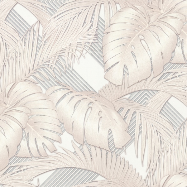 Фото Обои 7157-00 euro decor villa riviera флизелин 1.06x10,05м флористика белый