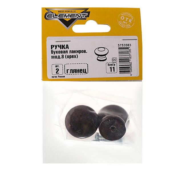 Фото Ручка буков.лак мод.8, орех/глянцев, 2шт element 150620