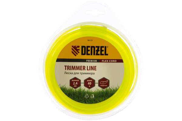 Фото Леска для триммера 2.4 (40м) квадрат flex cord, denzel 96123