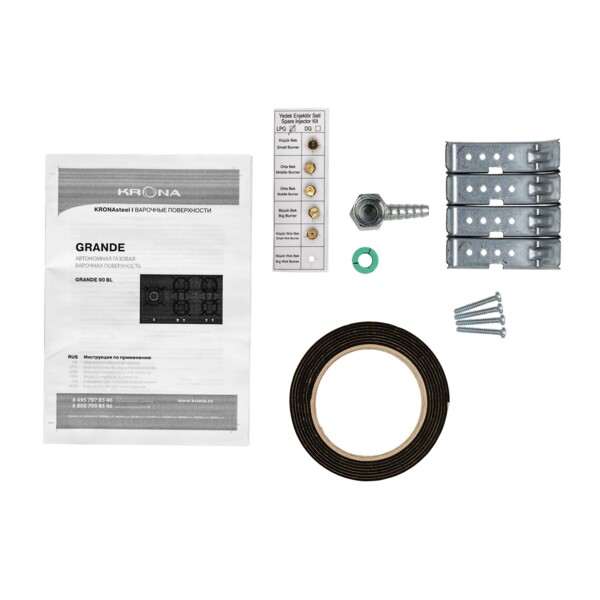 варочная поверхность газовая встраиваемая 90 см 5конф krona grande 00026320