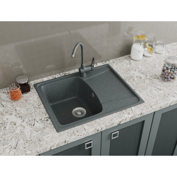 Фото Мойка кухонная мраморная greenstone 60x50 grs-17k-331 белый