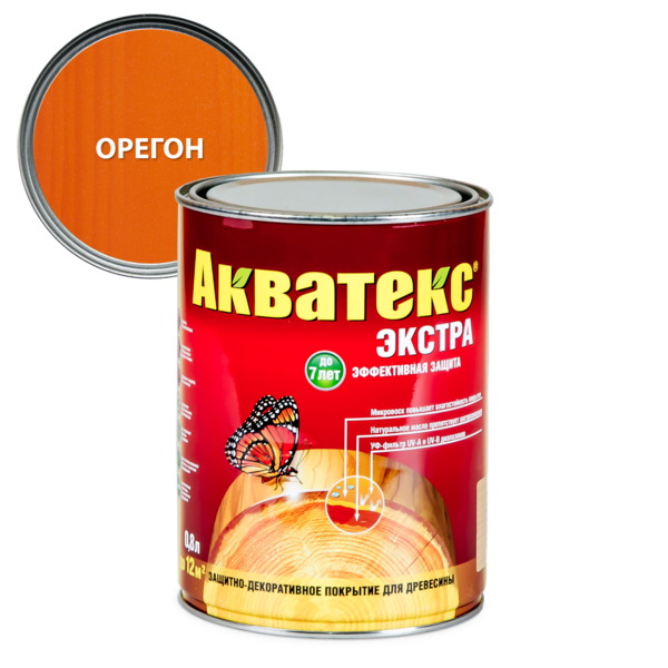 Фото Защитно-декоративное покрытие акватекс экстра орегон 0,8л
