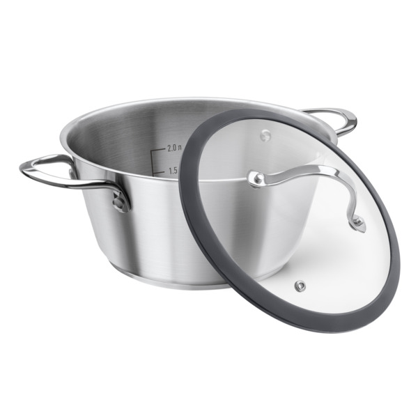 Фото Кастрюля с крышкой 3л еlectro apollo нерж.сталь/алюминий elc-300