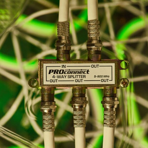 Фото Делитель антенный твх4, f-коннектор, 5-900 мгц (1шт), proconnect, 05-6033