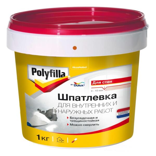 шпатлевка polyfilla для внутренних и наружных работ 1кг от АКСОН