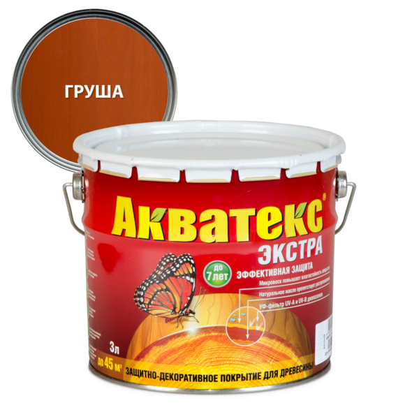 Фото Защитно-декоративное покрытие акватекс экстра груша 3л