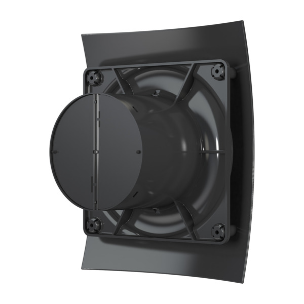 Фото Вентилятор вытяжной осевой накладной 125мм breeze 5c obsidian, черный, с обр. клапаном, diciti