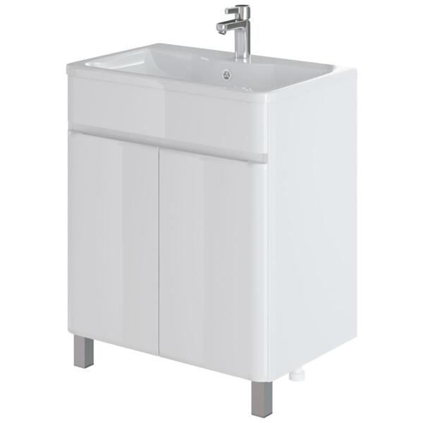 Фото Тумба с раковиной напольная итана roberto 70 700х455х850 (белый глянец)