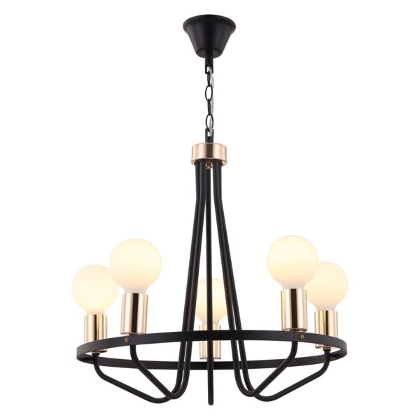 Фото Люстра подвесная freya arabella fr5002pl-05b е27 5x60вт ip 20 черный