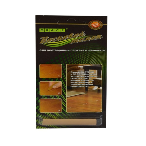 Фото Восковый мелок grace для ремонта сколов на ламинате и паркете, клен королевский
