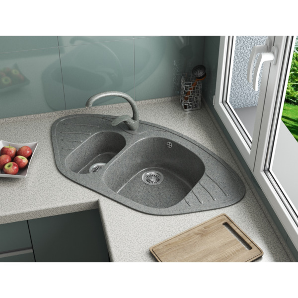 Фото Мойка кухонная мраморная greenstone 95x51 grs-14-308 черный