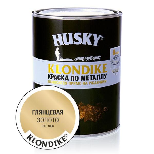 

краска по металлу husky-klondike глянцевая золото ral 1036 0,9л