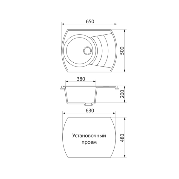 Фото Мойка кухонная мраморная greenstone 64x49 grs-65-331 белый