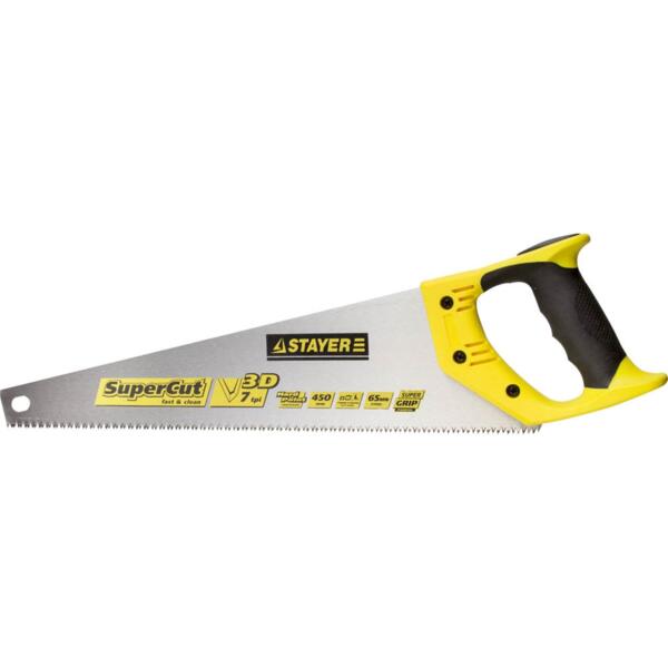 Фото Ножовка по дереву 450мм двухкомпонентная ручка stayer super cut 1512-45-1512-45_z01