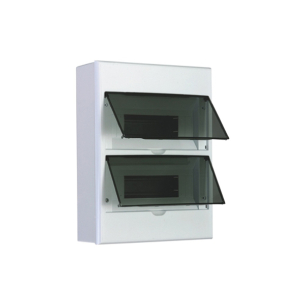 Бокс навесной на 24 модуля, белый+черная дверца, ip41, щрн-п-24, kranz, kr-11-0324