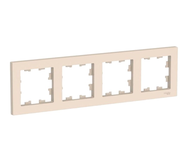 Фото Рамка (бежевая, четырехместная) schneider electric atlasdesign atn000204