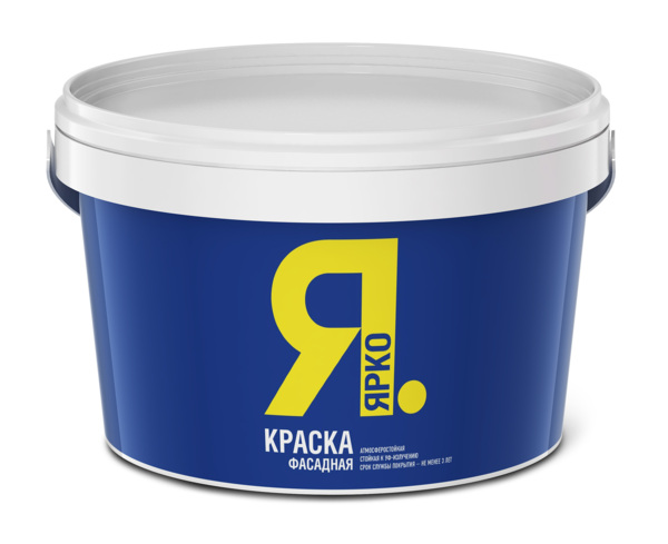 Фото Краска ярко фасадная белая 2,5 кг