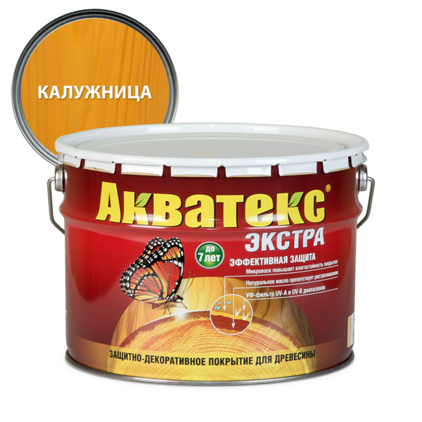 Фото Защитно-декоративное покрытие акватекс экстра калужница 10л