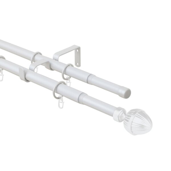 Фото Карниз телескоп эскар 16/19мм 160-320см двухрядный жемчуг, наконечник орех 3332161950551