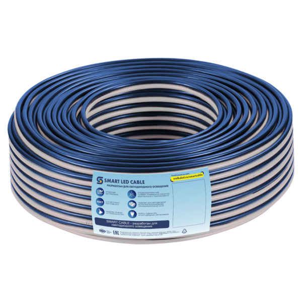 Фото Провод электрический низковольтный 2х0,75 мм 2, 20м, ту, smart led cable slc0004