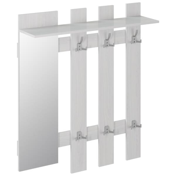 Фото Вешалка с крючками и зеркалом так-9 1000х270х1180 (ясень анкор светлый)