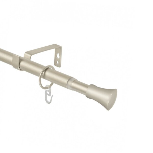 Фото Карниз телескоп эскар 16/19мм 160-320см однорядный матовый никель, наконечник гиро 3331161947