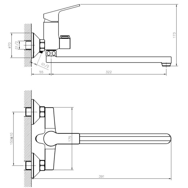 Фото Смеситель для ванны однорычажный esko singapore black sb 31