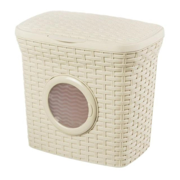 Фото Контейнер для мелочей с иллюминатором 3л ротанг violet слон.кость пластик 420326