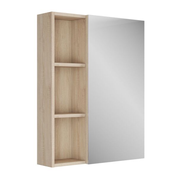 Фото Зеркало-шкаф для ванной комнаты uncoria арно 60 (66034) дуб сонома