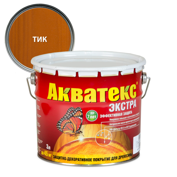 Фото Защитно-декоративное покрытие акватекс экстра тик 3л